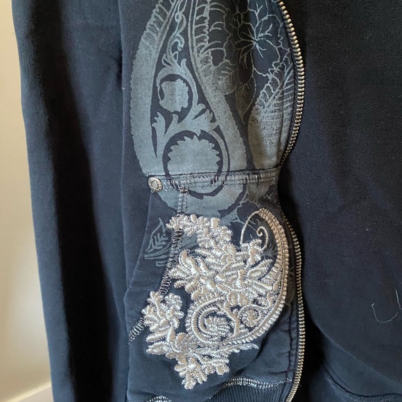 BCBG Black fitted zip up hoodie - Picture 5 of 6